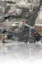 The Las Vegas Strip from the Eiffel Tower looking at Caesars