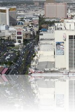 The Las Vegas Strip from the Eiffel Tower looking at The Flamingo and The Mirage