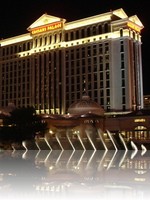 Caesars Palace with the Bellagio Fountains