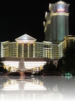 Caesars Palace at night