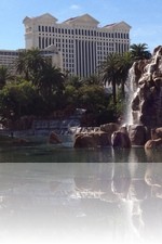 The Mirage Volcano and Caesars Palace