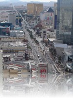 The Las Vegas Strip from the Eiffel Tower looking South
