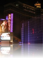 Ballys outdoor with Bellagio reflection